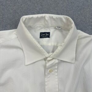 VTG Gitman Bros Shirt Long‎ Sleeve Button Down French Cuff White 17 1/2 35 USA